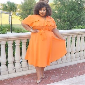 Eloquii Ruffle Overlay Wrap Dress